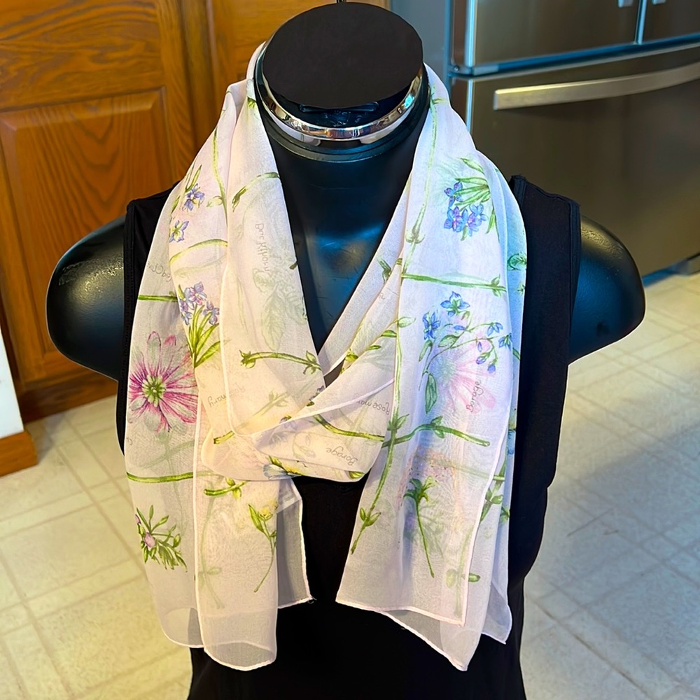 Talbots vintage floral scarf